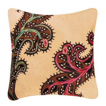 C&F Home 14" x 14" Rustic Damask Embroidered Throw Pillow