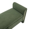 Vynxaria Modern Teddy Bed End Bench ¨C Stylish Storage & Comfort in Olive Green - 4 of 4