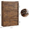 Shoe Cabinet with Flip-Down Doors - Space-Saving Entryway Organizer with Adjustable Shelf, Wooden Shoe Storage - 2 of 4