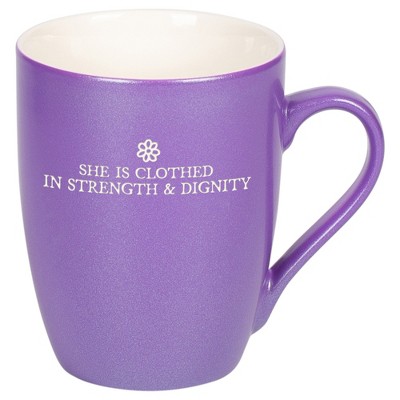 Elanze Designs She Is Clothed In Strength And Dignity Passion Purple 10 ounce New Bone China Coffee Cup Mug