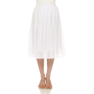 White Mark Women's Chiffon Pleated Midi Skirt - 1 of 4