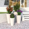 LeisureMod Pebble 4-Piece Fiberstone and MGO Clay Planter Set Tapered Round Planter Pot for Indoor and Outdoor - 2 of 4