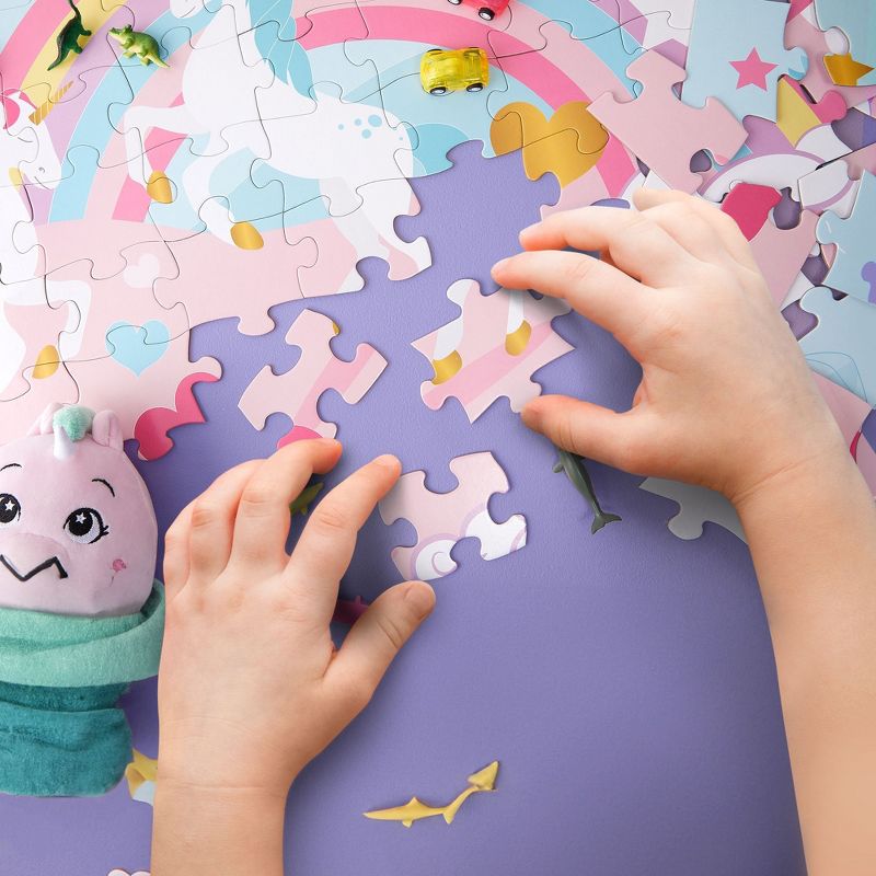 Blue Panda 100 Piece Giant Unicorn Floor Puzzle for Kids - Pastel Jumbo Jigsaw Puzzles for Girls Ages 3+, 2x3 feet, 3 of 7
