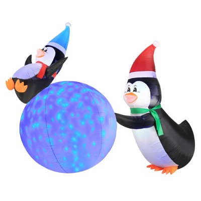 Occasions 6' Inflatable PENGUINS With Swirling Lights Snowball,  Tall, Multicolored