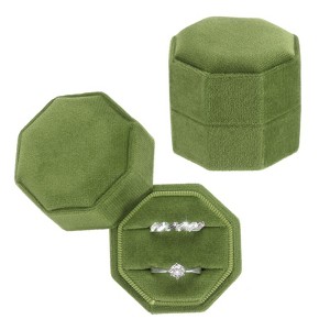 Unique Bargains Vintage Velvet Octagonal 2 Slots Jewelry Storage Boxes 2 Pcs - 1 of 4