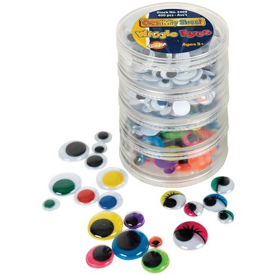 Creativity Street Wiggle Eye with Stacking Storage Container, Assorted Size, Multiple Color, pk of 400