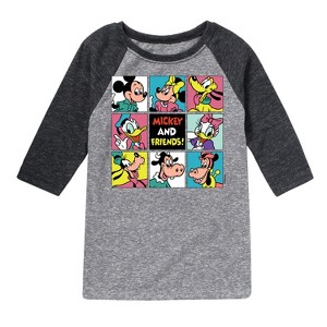 Boys' - Disney - Mickey And Friends Grid Raglan Graphic T-Shirt - 1 of 4