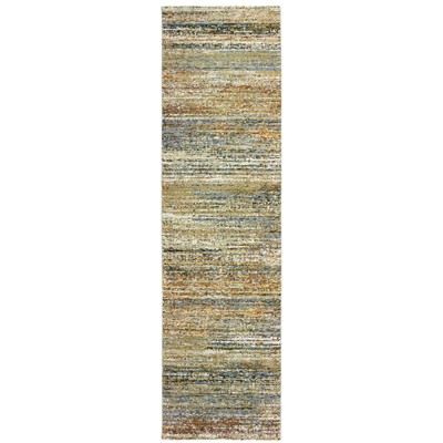 Oriental Weavers Atlas 8037J Gold/ Green Indoor Area Rug - 2'6" x 12'