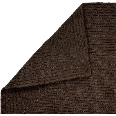 Chocolate Brown Oval Braided Polypropylene Rug, 24" x 68"