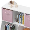 Bookshelf for Kids, 4 Cube Toy Storage Organizer Toddler Bookshelf Bookcase Book Shelves for Kids Room, Playroom, Nursery and Kindergarten, Pink - 4 of 4