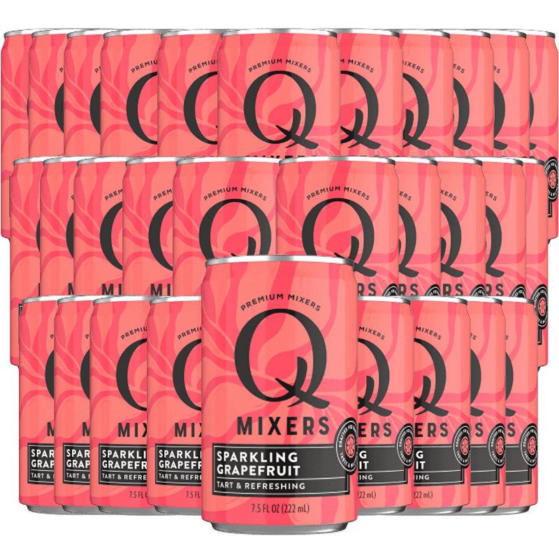 Q Mixers Sparkling Grapefruit, Premium Cocktail Mixer Made with Real Ingredients 7.5oz Cans | 30 PACK, 1 of 2