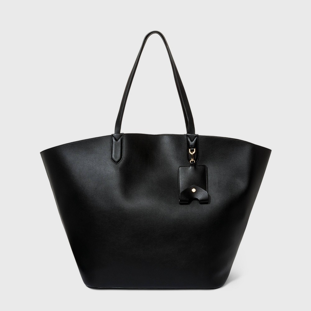 Oversized Fan Tote Handbag - A New Day Black