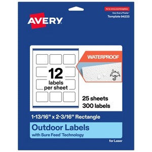 Avery Outdoor Waterproof Labels, 1-13/16" x 2-3/16" Rectangle - 1 of 4