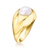 Ross-Simons 8x10mm Cultured Pearl Dome Ring in 18kt Gold Over Sterling - 3 of 4