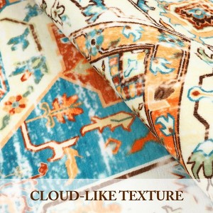Ultra Soft Oriental Design, Pet & Child Friendly, Machine Washable, Non-Slip, Stain Resistant, Foldable Carpet - 1 of 4