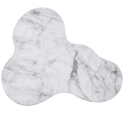 White Marble Free Form Contemporary Side Table