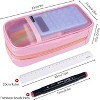 Fmeida Grid Mesh Pencil Case - Upgraded 4 Compartment Pencil Pouch, Clear Adult Pencil Bag Aesthetic Marker Pouch Stationary - 2 of 3