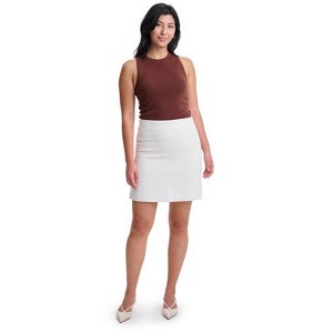 Lafidi Women's High-Rise Mini Skirt – A-Line Tailored Fit with Back Zipper, Fully Lined Woven Fabric - 1 of 4