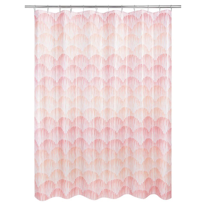 Ombre Wave Shower Curtain Coral - Allure Home Creations, 1 of 4