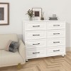 Sandinrayli 8 Drawer Dresser for Bedroom, Large Dresser with Steel Handles, Wide Modern Closet Drawers, White - 2 of 4