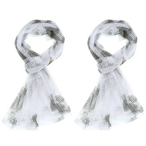 Unique Bargains Nylon Breathable Lightweight Camouflage Netting Camo Scarf Snow Camo 71"x35" 2 Pcs - 1 of 4