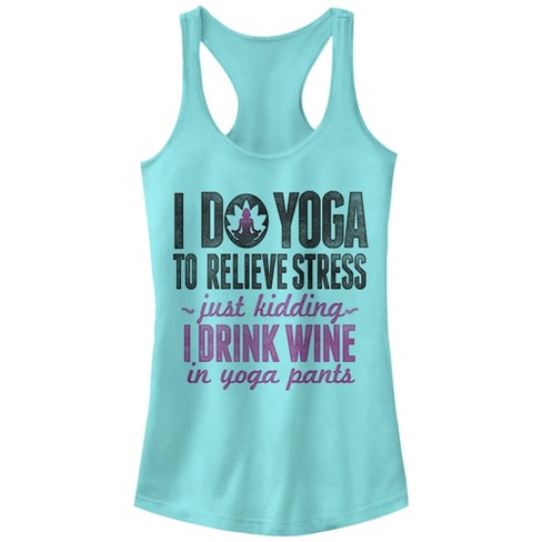Chin Up Drink Wine In Yoga Pants Racerback Tank Top : Target