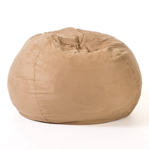 5' Large Bean Bag Chair with Memory Foam Filling and Washable Cover Camel  Brown - Relax Sacks