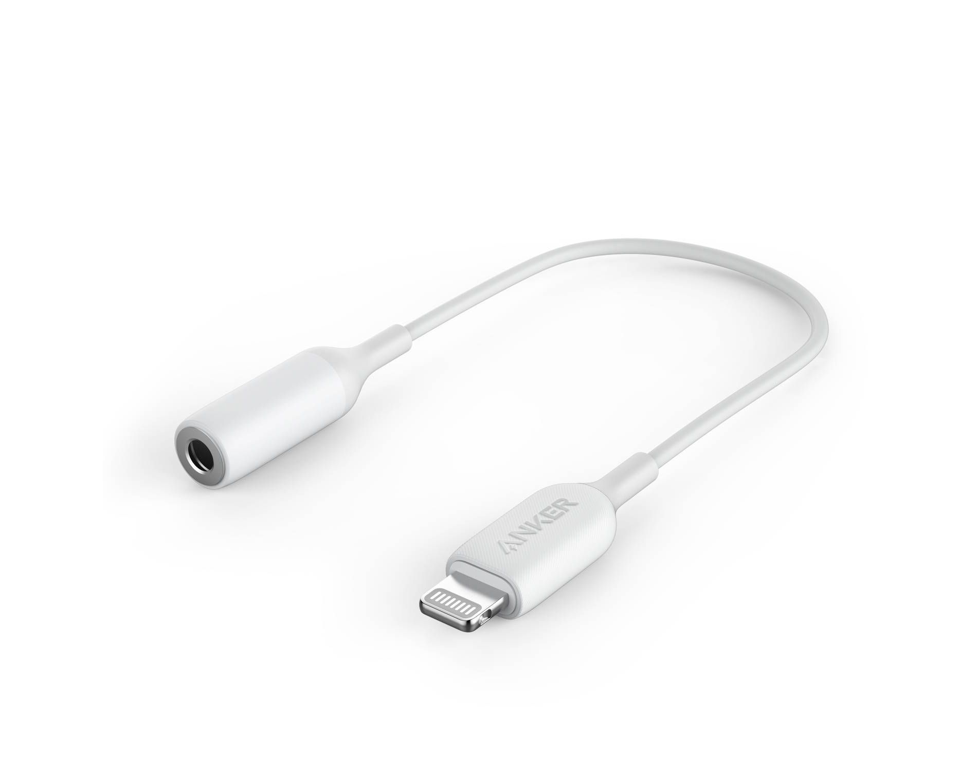 Anker 5" PowerLine Lightning to 3.5mm Audio Adapter - White