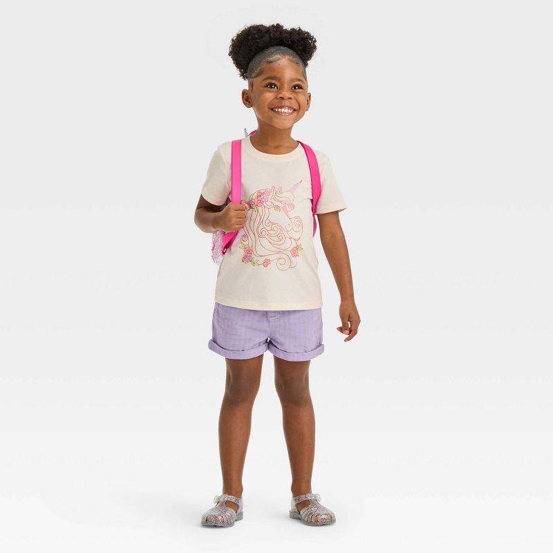 Toddler Girls' Unicorn Short Sleeve T-Shirt - Cat & Jack™ Cream, 4 of 5
