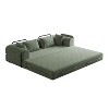 78.7'' Convertible Folding Chenille Sofa Bed with Cylindrical Pillow and Side Storage Pocket, Multi-Functional Floor Couch for Living Room or Bedroom - 3 of 4
