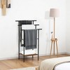 FurnitureR Freestanding Towel Rack with Wood Shelf, 3-Tier Metal Blanket Ladder for Bathroom, Living Room – Towel Holder Organizer, 40.16" Tall - 4 of 4