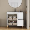 KTMBDW Bathroom Vanity with Ceramic Sink Combo, Freestanding Modern Bathroom Storage Vanity Cabinet with Soft Closing Doors & Drawers, White - 2 of 4