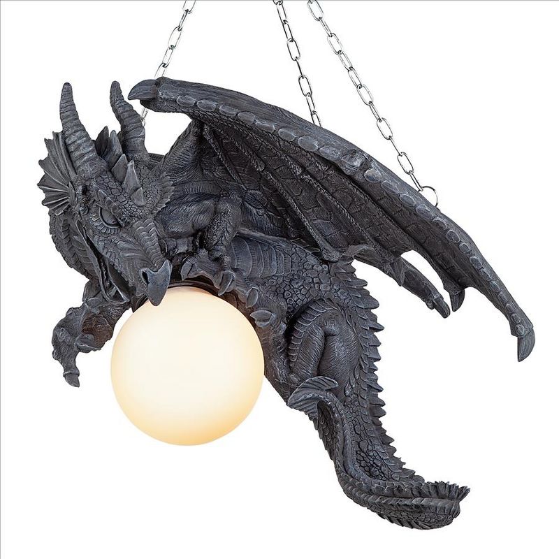 Design Toscano Nights Fury Sculptural Hanging Dragon Lamp, 2 of 8