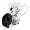 Mr. Coffee Snoopy Time 15 Ounce Ceramic Travel Mug in White and Stainless Steel With Lid - 4 of 4