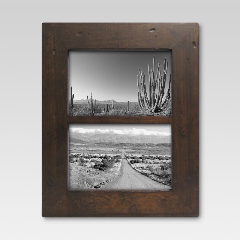 Rustic Wood Holds Two 4"x6" Frame - Threshold&#8482;, 1 of 7