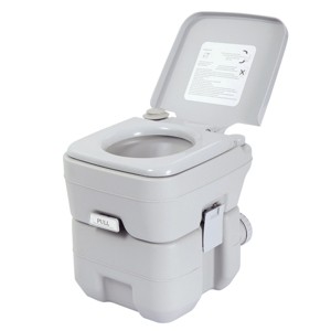 SEVOBAL Toilet Seats Large-Capacity Dual-Water-Tank Portable Toilet Press To Flush Slide Lock For Odor Control, Grey, 15.75"*13.39"*16.14" - 1 of 4
