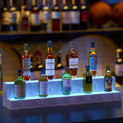 LED Lighted Liquor Bottle Display Shelf, DIY Illuminated Bottle Shelf  with App & Remote Control