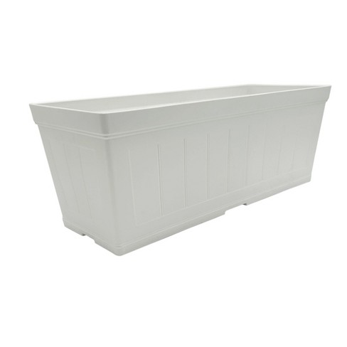 Classic Home and Garden Plastic Falmouth Window Box Planter with Drainage Holes, Starlight White Beadboard, 24" - image 1 of 3