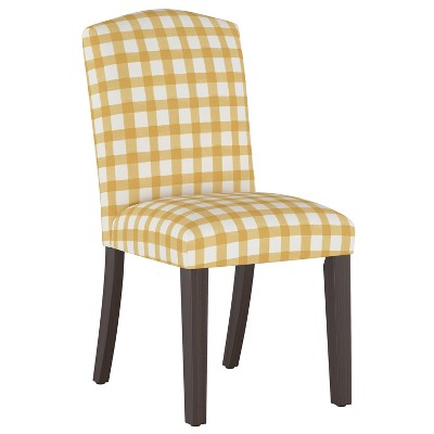 Alex Camel Back Patterned Dining Chair Buffalo Gingham Buttercup - Skyline Furniture