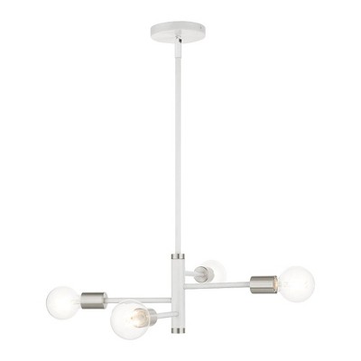 Livex Lighting Bannister 4 - Light Chandelier in  White