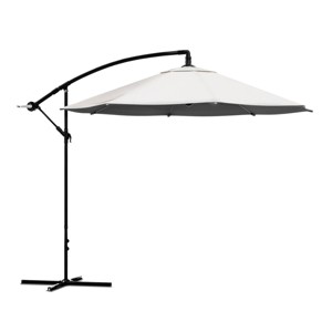 Offset 10' x 10' Aluminum Hanging Patio Umbrella Off-White - Pure Garden: Weather-Resistant, Easy Crank Open/Close - 1 of 4
