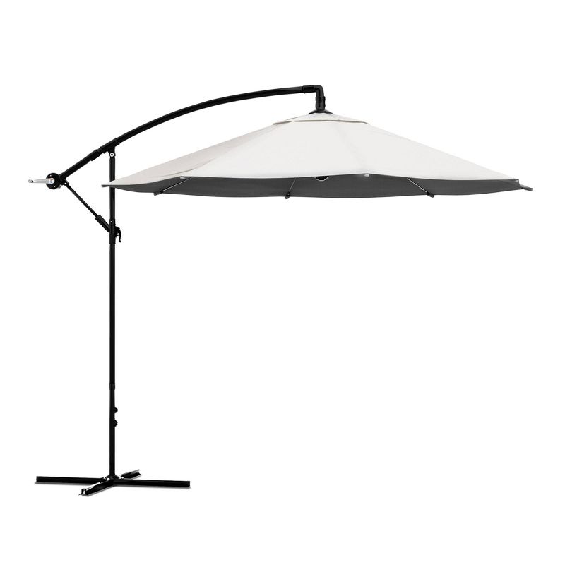 Offset 10&#39; x 10&#39; Aluminum Hanging Patio Umbrella Off-White - Pure Garden, 1 of 8