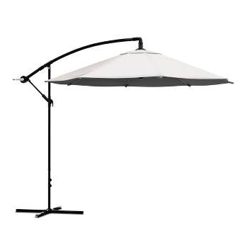 Offset 10' x 10' Aluminum Hanging Patio Umbrella Off-White - Pure Garden