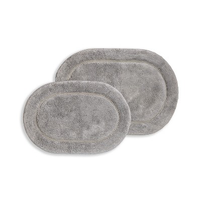 Plush and Absorbent Non-Slip Cotton Oval 2-Piece Bath Rug Set by Blue Nile Mills