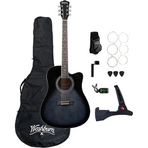 Washburn WA90CE Acoustic-Electric Guitar Kit – Dreadnought Cutaway, Built-In Tuner, Okoume Body – Perfect Holiday Gift for Adults & Beginners - 1 of 4