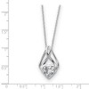 Black Bow Jewelry Rhodium Sterling Silver & CZ Wrapped Around My Heart Necklace, 18 Inch - 2 of 4