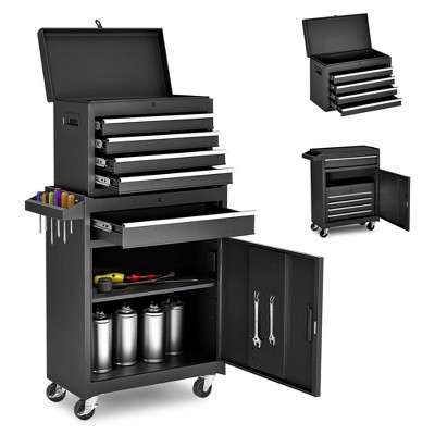 NicBex Detachable 5-Drawer Rolling Tool Chest Tool Cart with Wheels and Adjustable Shelf for Garage Workshop