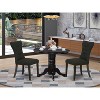 3-Piece Black Finish Solid Wood Top-Round Dining Room Set-Seats 4 - 2 of 4