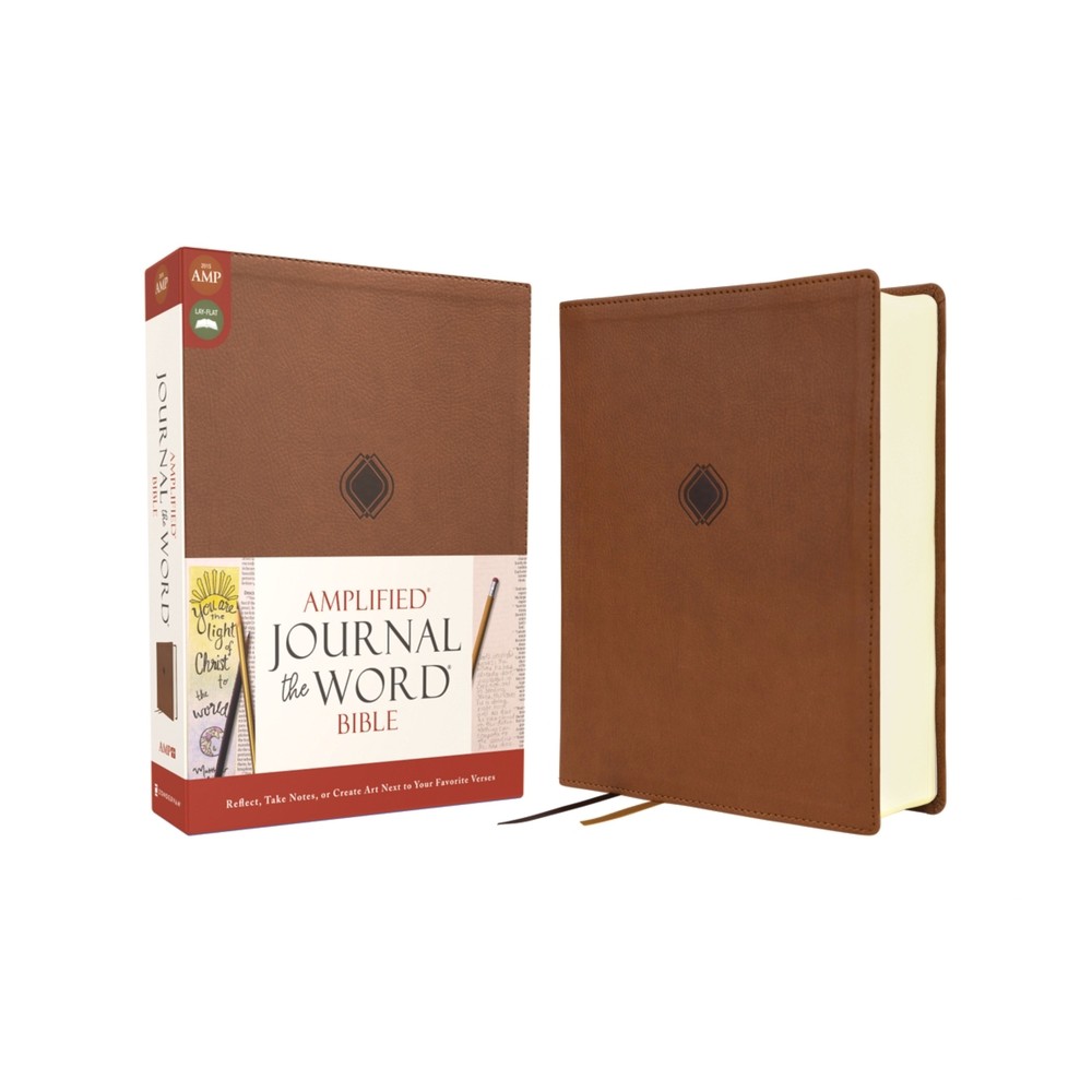 Amplified Journal the Word Bible, Leathersoft, Brown - by Zondervan (Leather Bound)