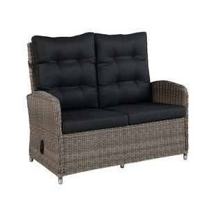 Monaco Outdoor 2 Seat Reclining Bench - Gray - Alaterre Furniture - 1 of 4